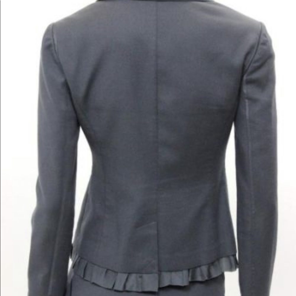 Rebecca Taylor ruffle blazer in steel grey - Picture 8 of 9